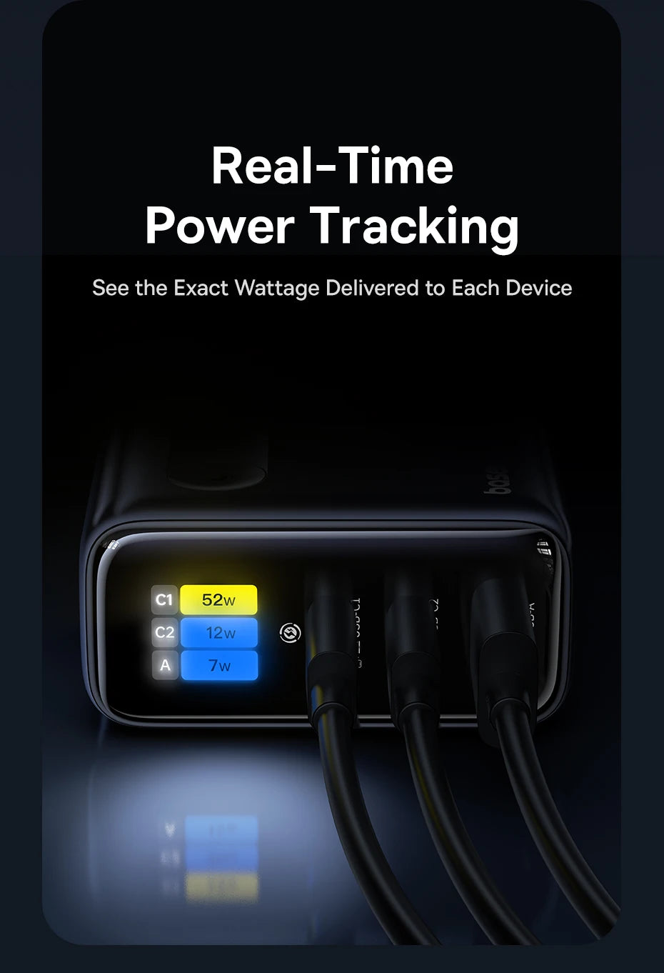 100W GaN Fast Charger with Digital Power Display and Foldable Plug - 10