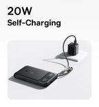10000mAh Portable Power Bank with Dual Built-in USB-C Cables