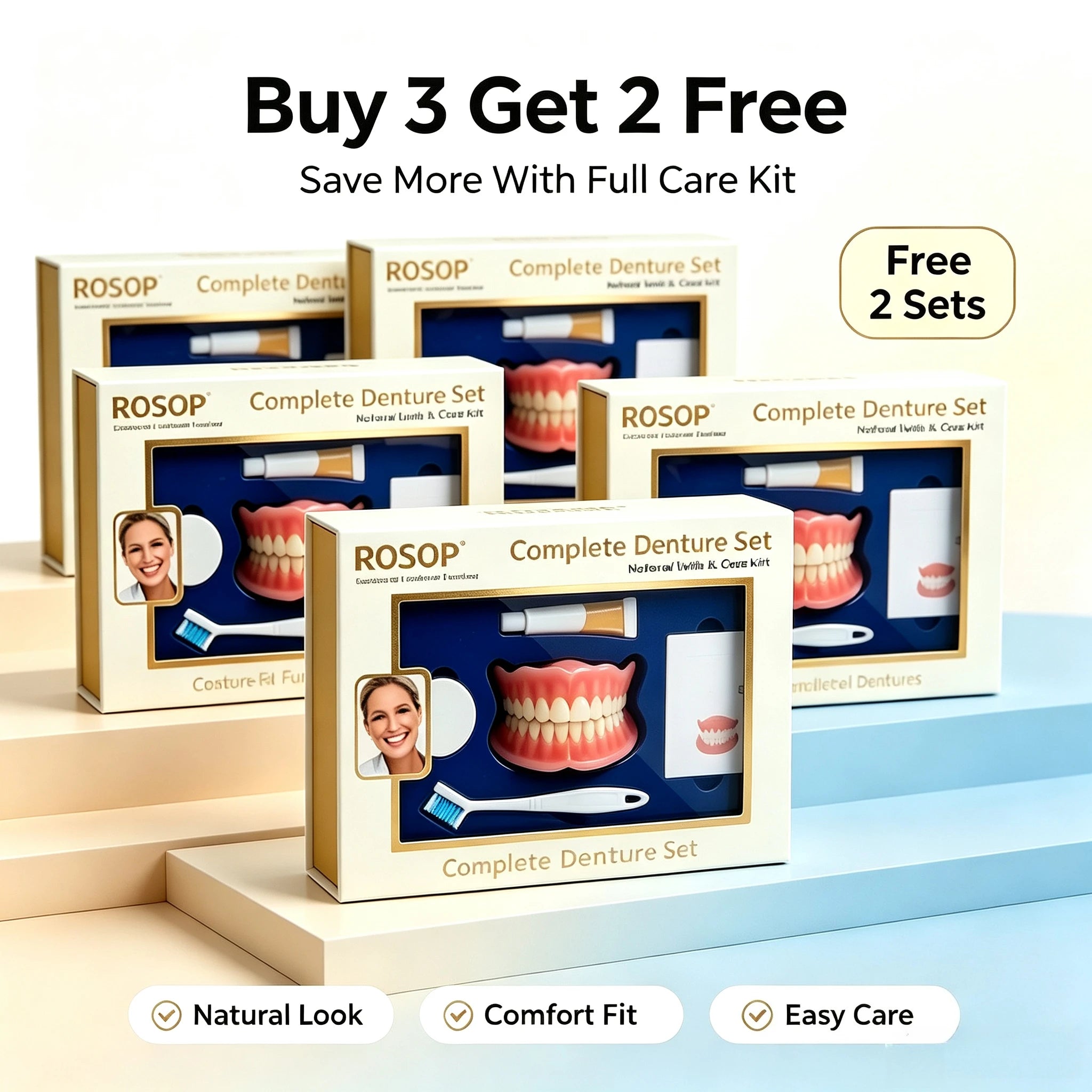 Cosmetic Silicone Denture Set for Natural Smile Makeover - 13