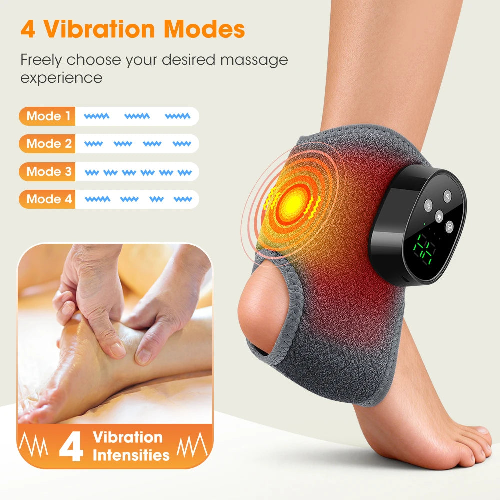 Heated Vibration Ankle Massager for Pain Relief and Relaxation