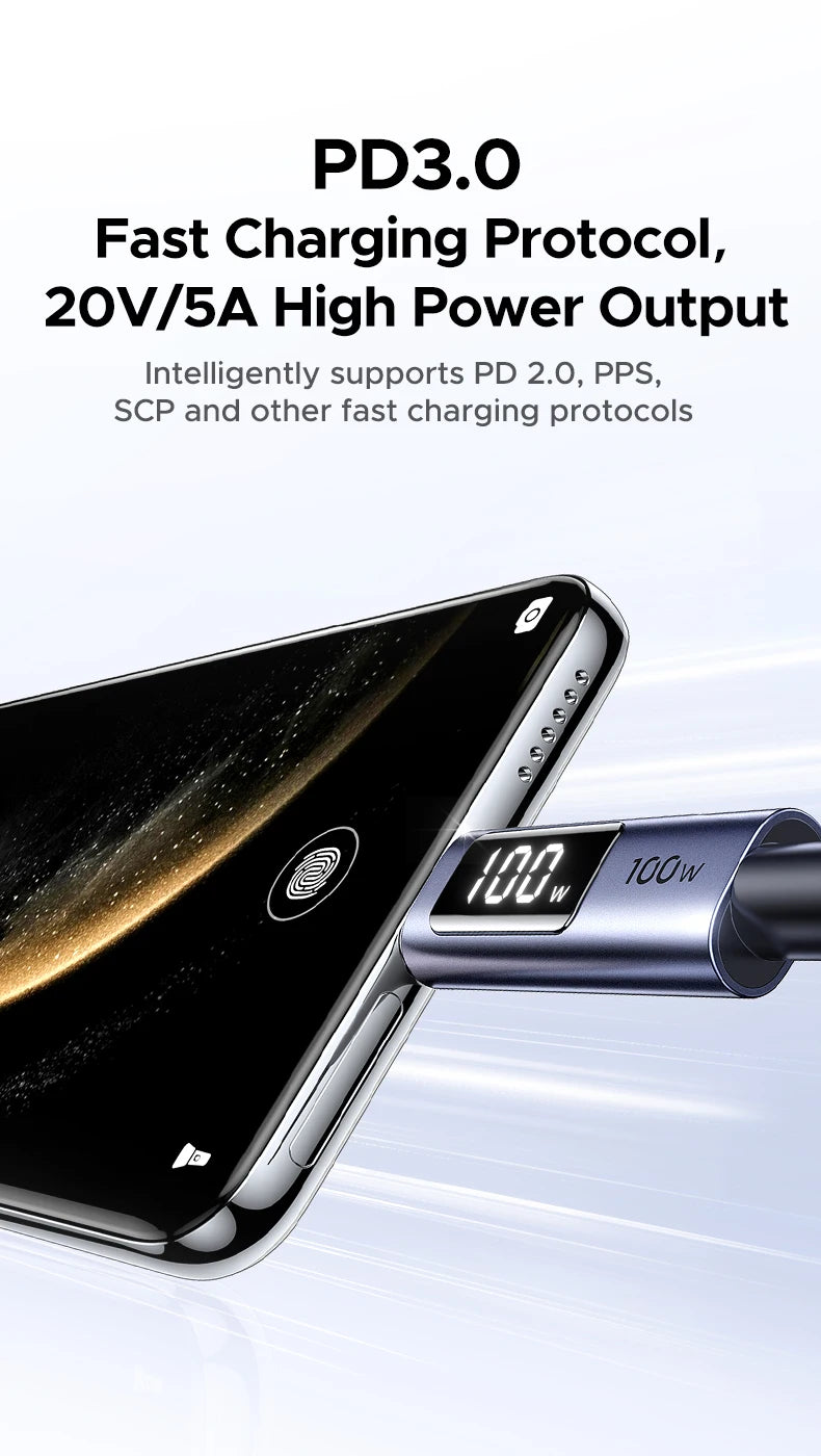 100W USB-C Fast Charging Cable with Digital Power Display - 11