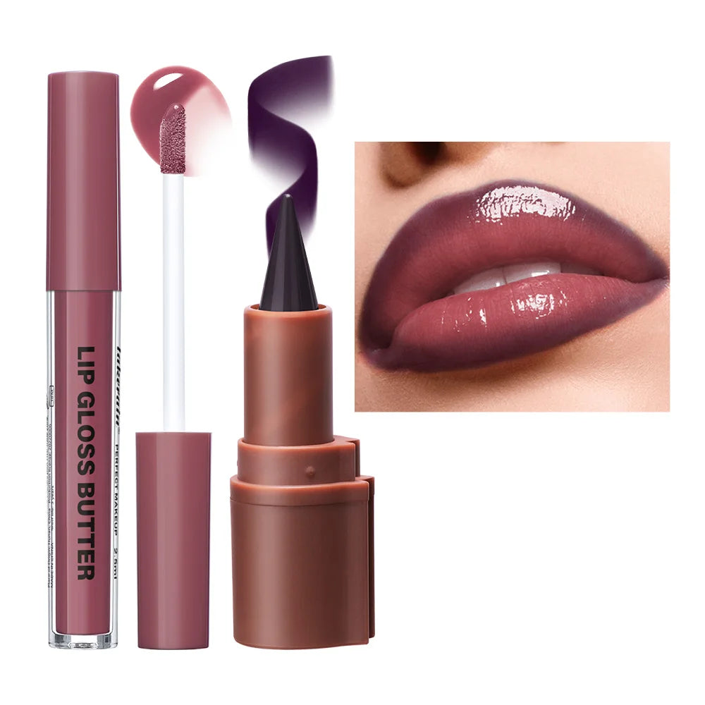 Hydrating Lip Liner and Lip Gloss Duo Set - 14