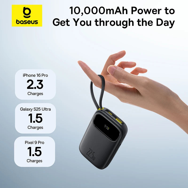 22.5W Fast Charging Power Bank with Built-in Cables - 5