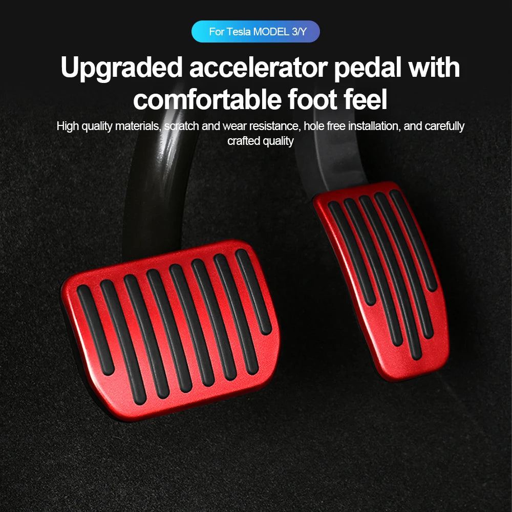 Anti-Slip Aluminum Pedal Cover Set for Tesla Model 3 and Model Y