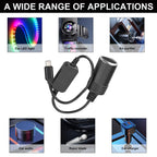 USB to 12V Car Cigarette Lighter Socket Power Adapter Converter
