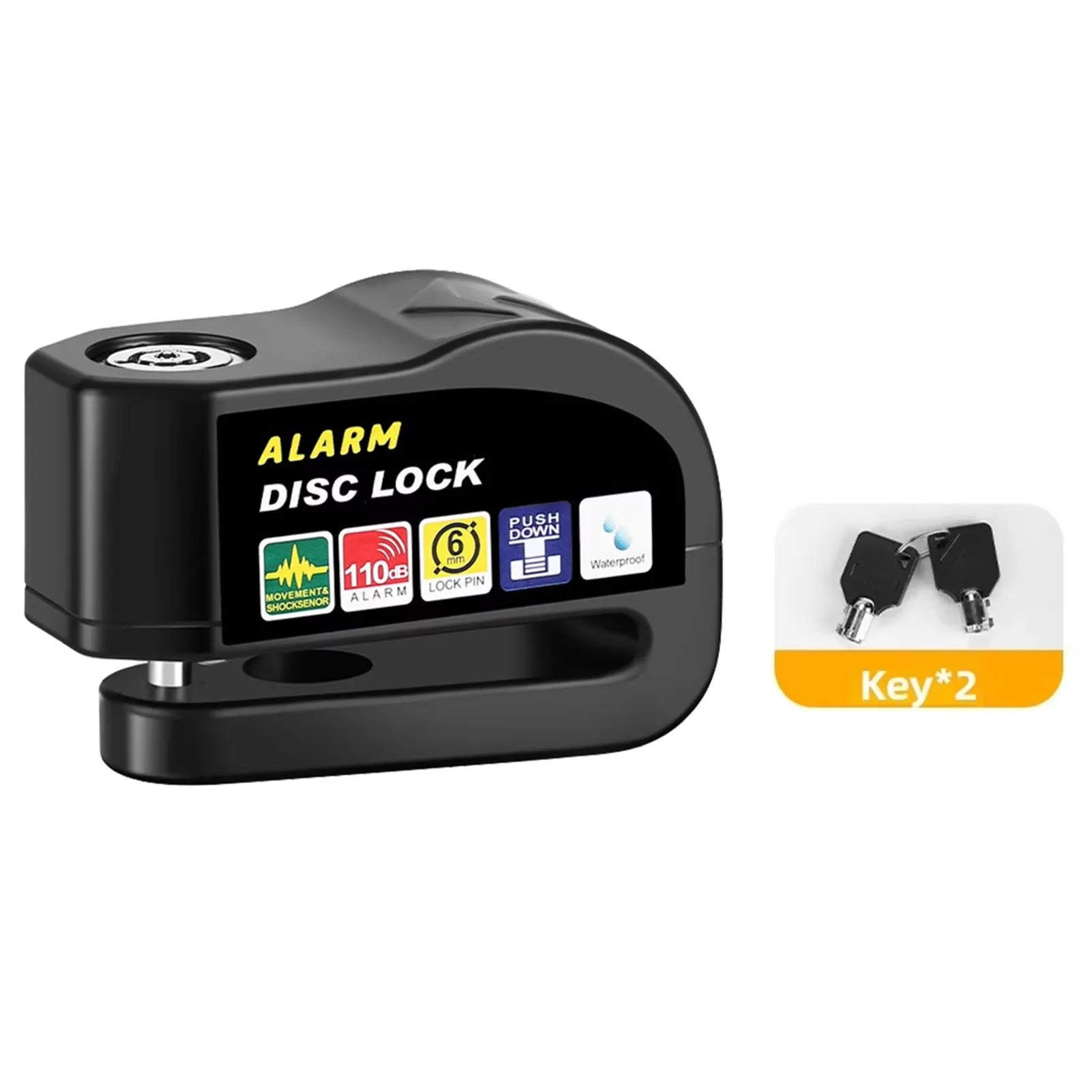 130dB Motorcycle Disc Brake Alarm Lock Waterproof Anti Theft Padlock