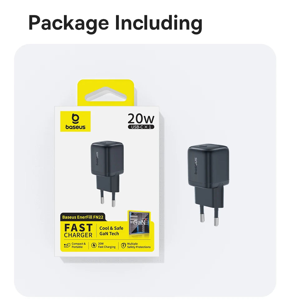20W USB-C Fast Wall Charger for Smartphones and Tablets - 20
