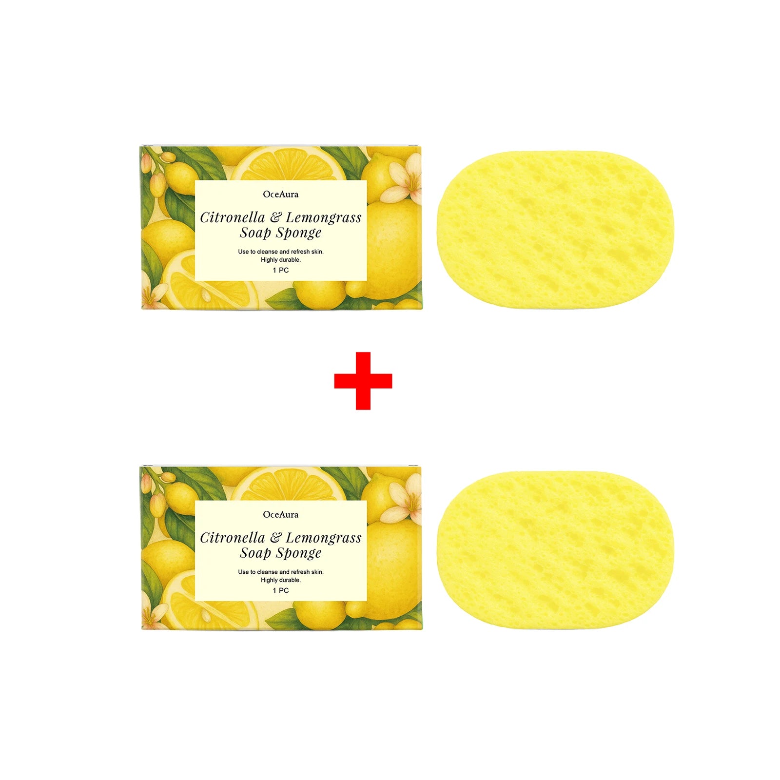 Exfoliating Lemongrass Bath Sponge for Daily Body Cleansing - 16
