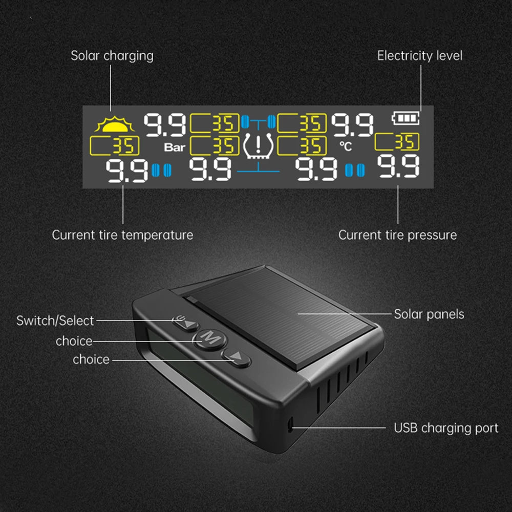 Solar Tire Pressure Monitoring System for Trucks and RVs