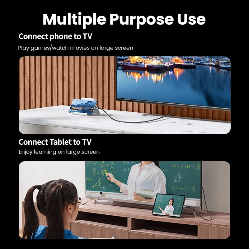8K USB-C to HDMI Adapter Cable 60Hz High-Speed Video Lead