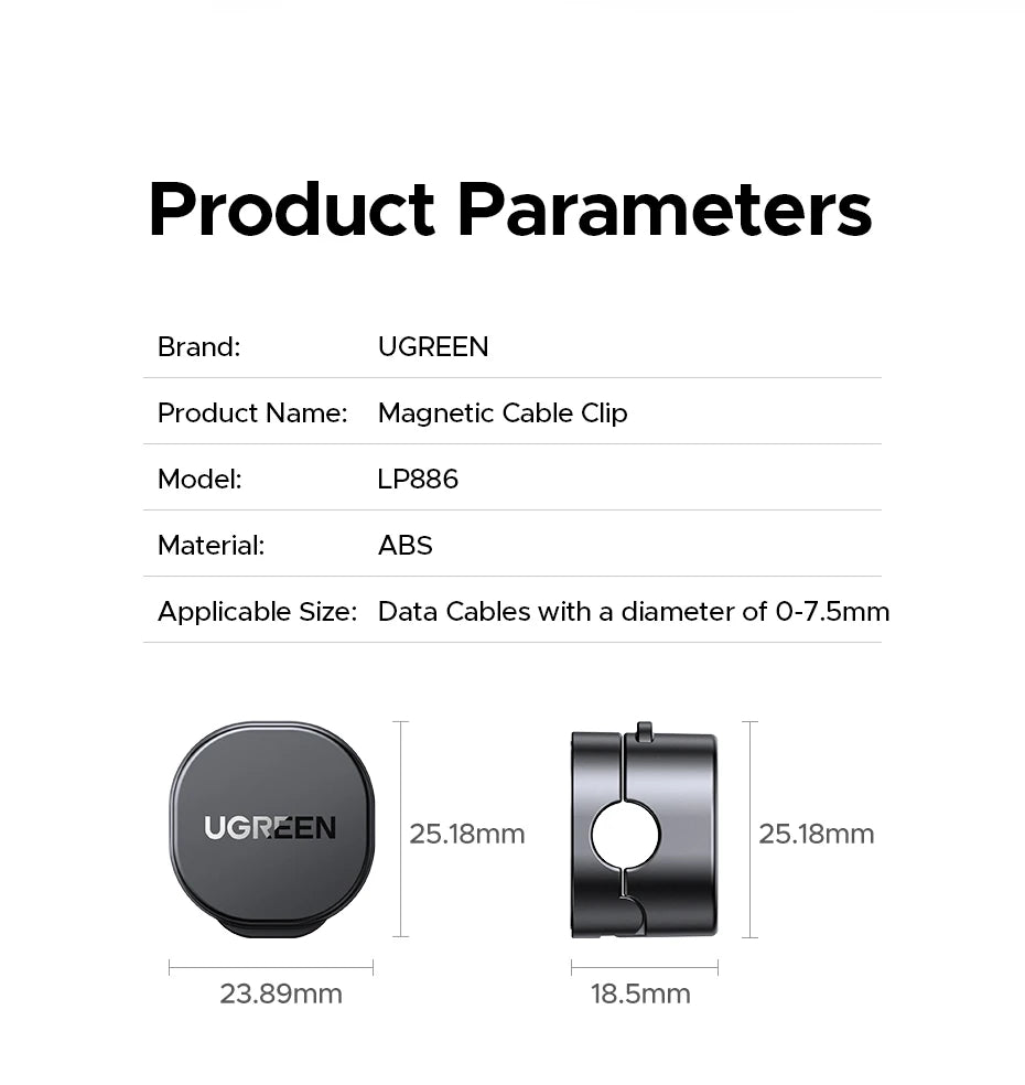 Magnetic Desk Cable Organizer Clips for USB Charging Cords - 15