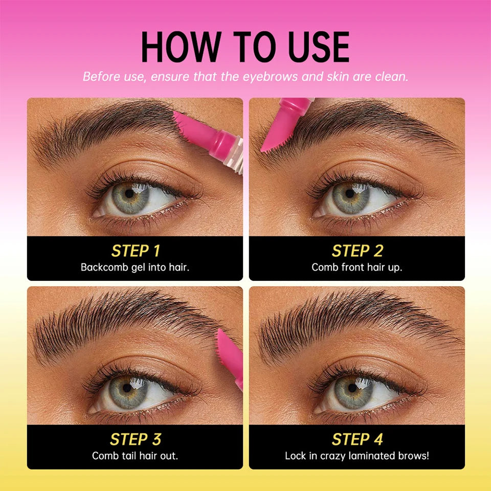 Long-Lasting Eyebrow Lamination Styling Gel with Built-In Comb - 16
