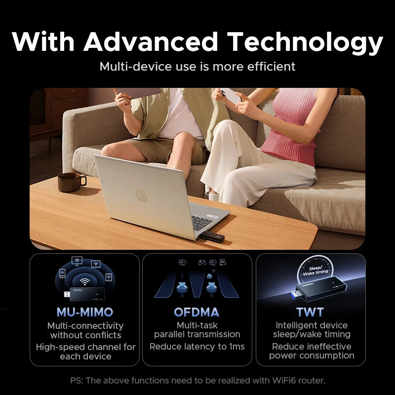 AX1800 WiFi 6 USB 3.0 Dual-Band Wireless Network Adapter for PC