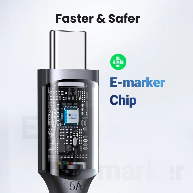 100W USB-C to USB-C Fast Charging and Data Sync Cable - 6
