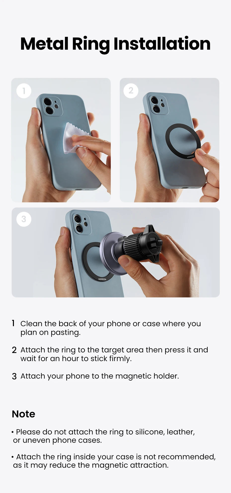 Magnetic Air Vent Car Phone Mount for Smartphones