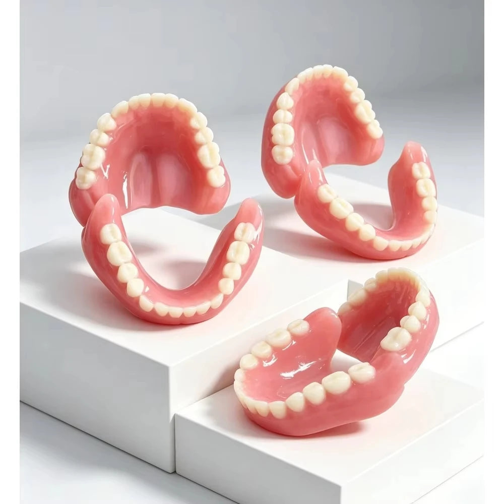 Soft Silicone Full Denture Set for Men and Women - 2