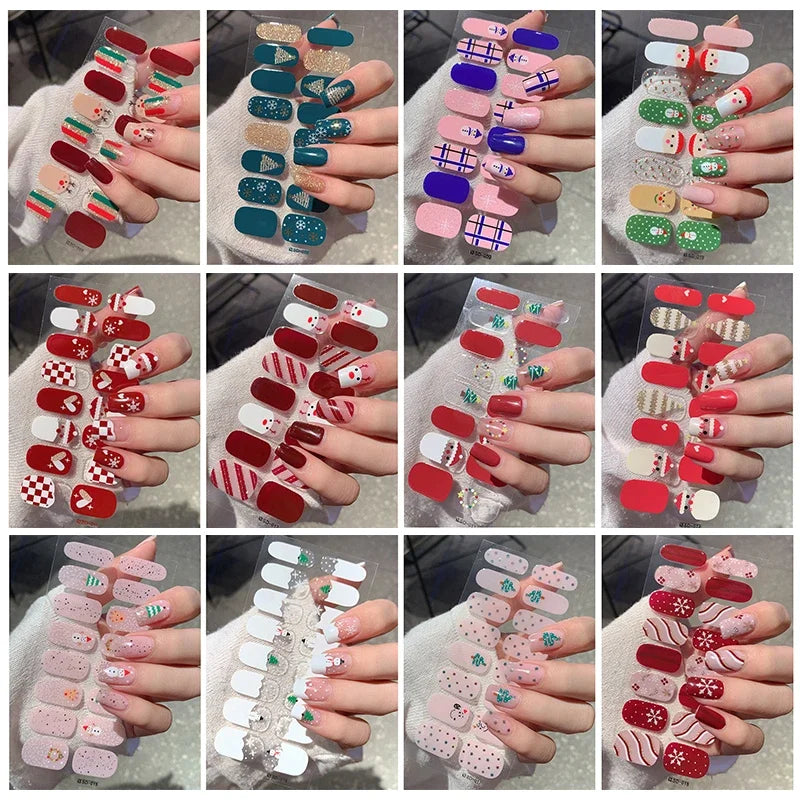 Christmas Semi-Cured Gel Nail Wrap Stickers - 5
