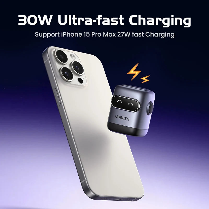 30W GaN USB-C Robot Fast Charger for Smartphones and Tablets