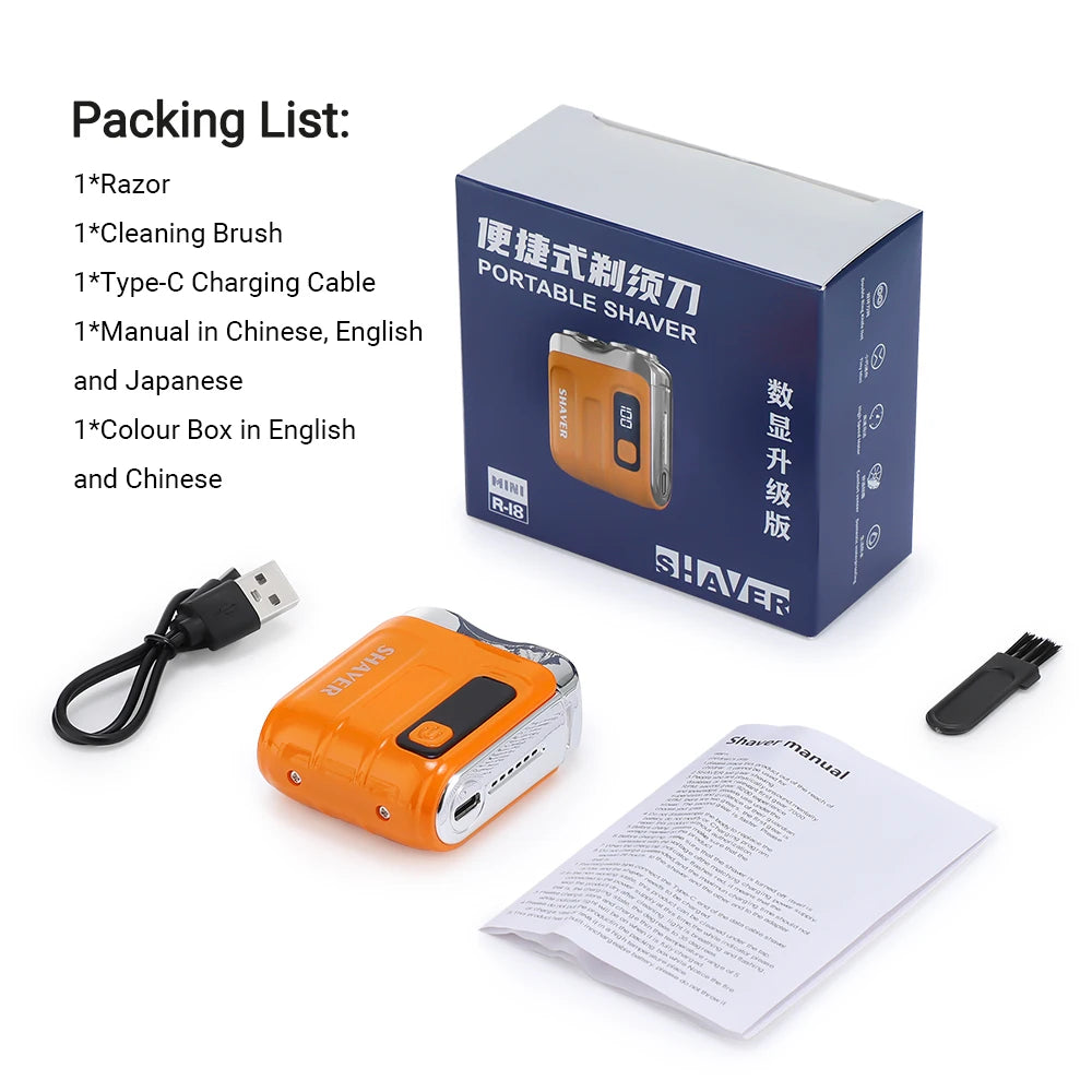 Portable Mini Electric Shaver for Travel and Grooming