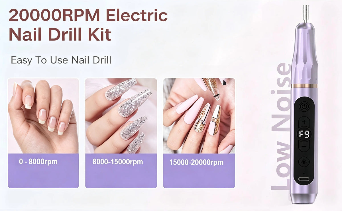 Professional Cordless Electric Nail File and UV Lamp Kit
