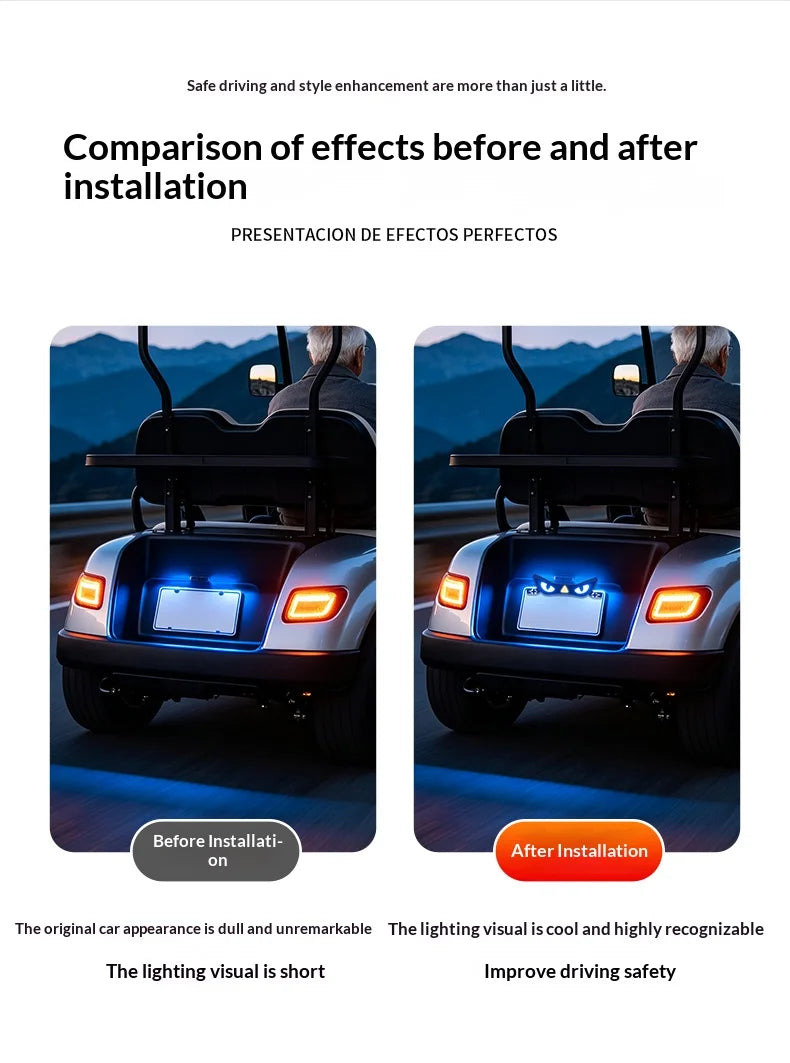 LED Demon Eye Motorcycle License Plate Warning Light