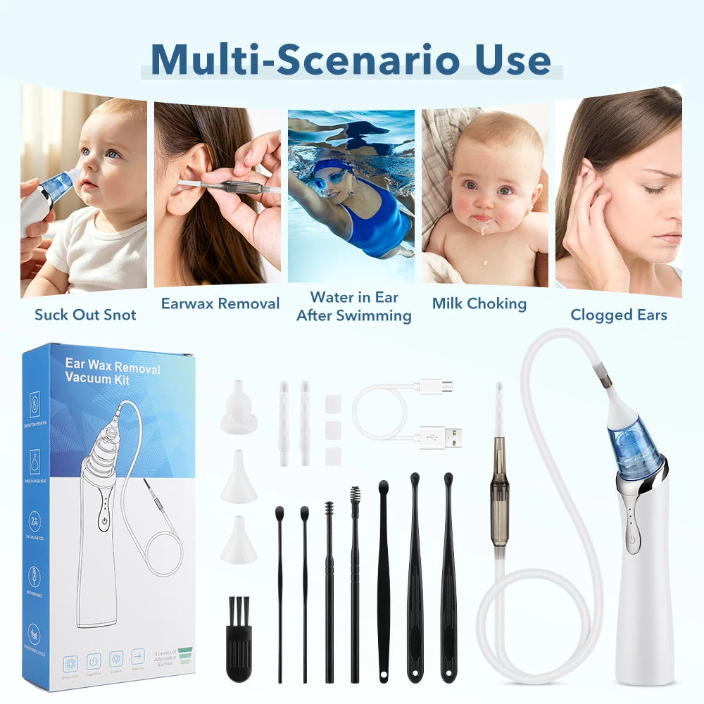 Electric 2-in-1 Nasal Aspirator and Ear Wax Removal Kit
