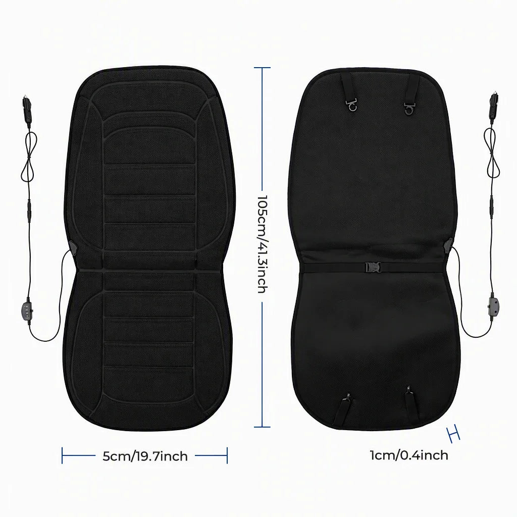 Heated Faux Lambswool Car Seat Cushion for Winter Driving
