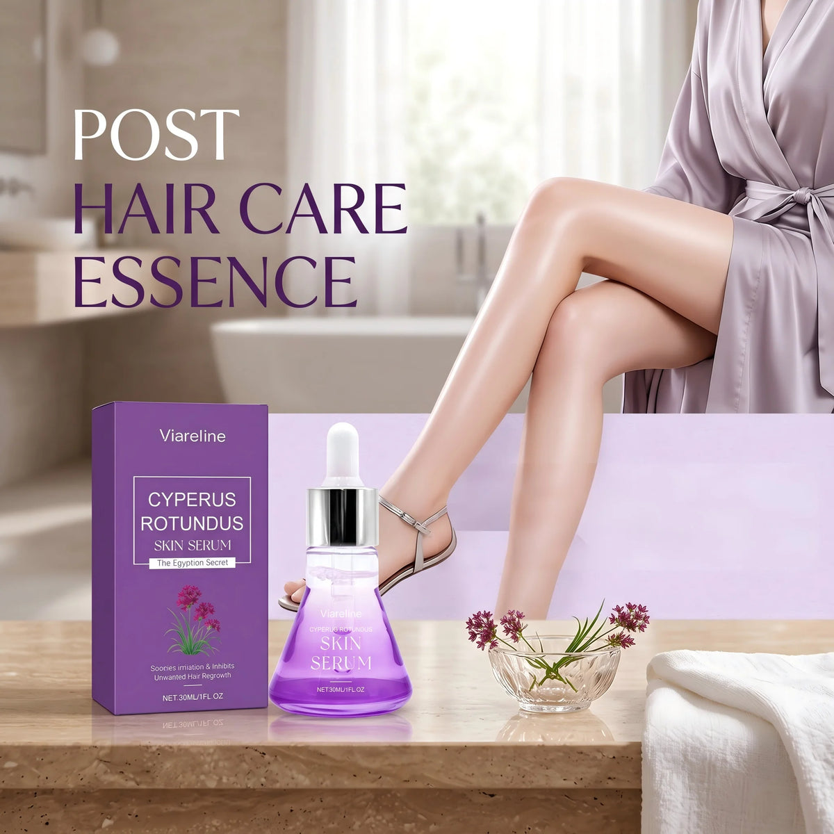 Cyperus Rotundus Hair Growth Inhibitor Serum for Post-Hair Removal