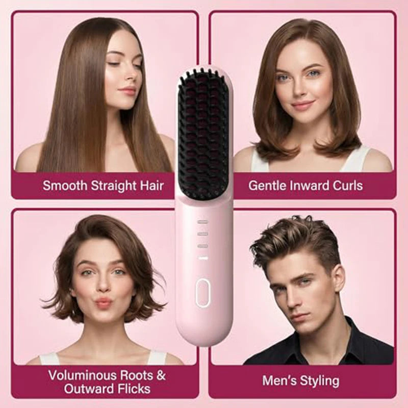Fast Heating Cordless Hair Straightening Brush