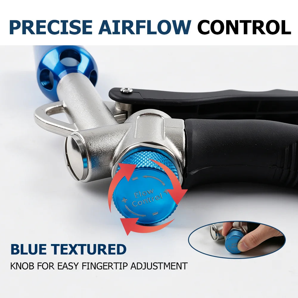 3-in-1 Adjustable High-Flow Pneumatic Air Blow Gun