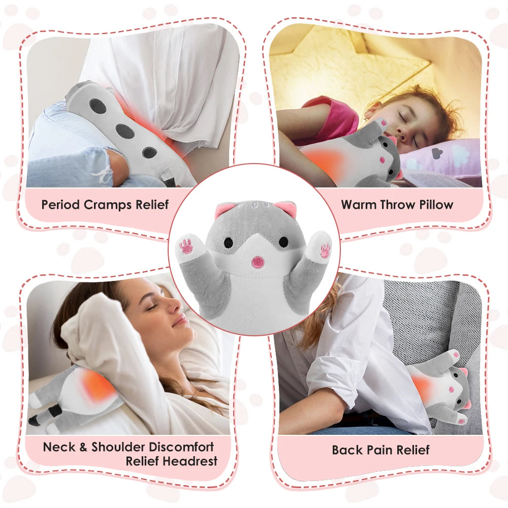 Heated Cat Plush Hand Warmer Pillow - 12