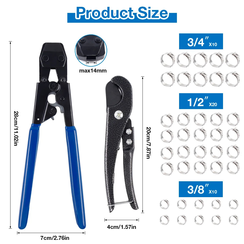 3-in-1 PEX Cinch Crimping Tool and Pipe Cutter Set
