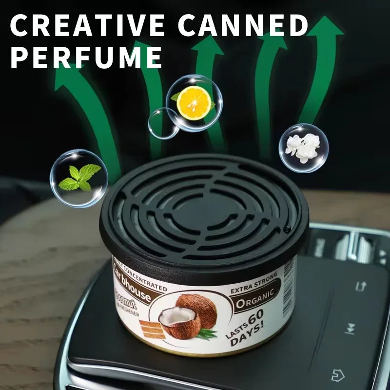 Solid Wood Block Car Air Freshener Tin
