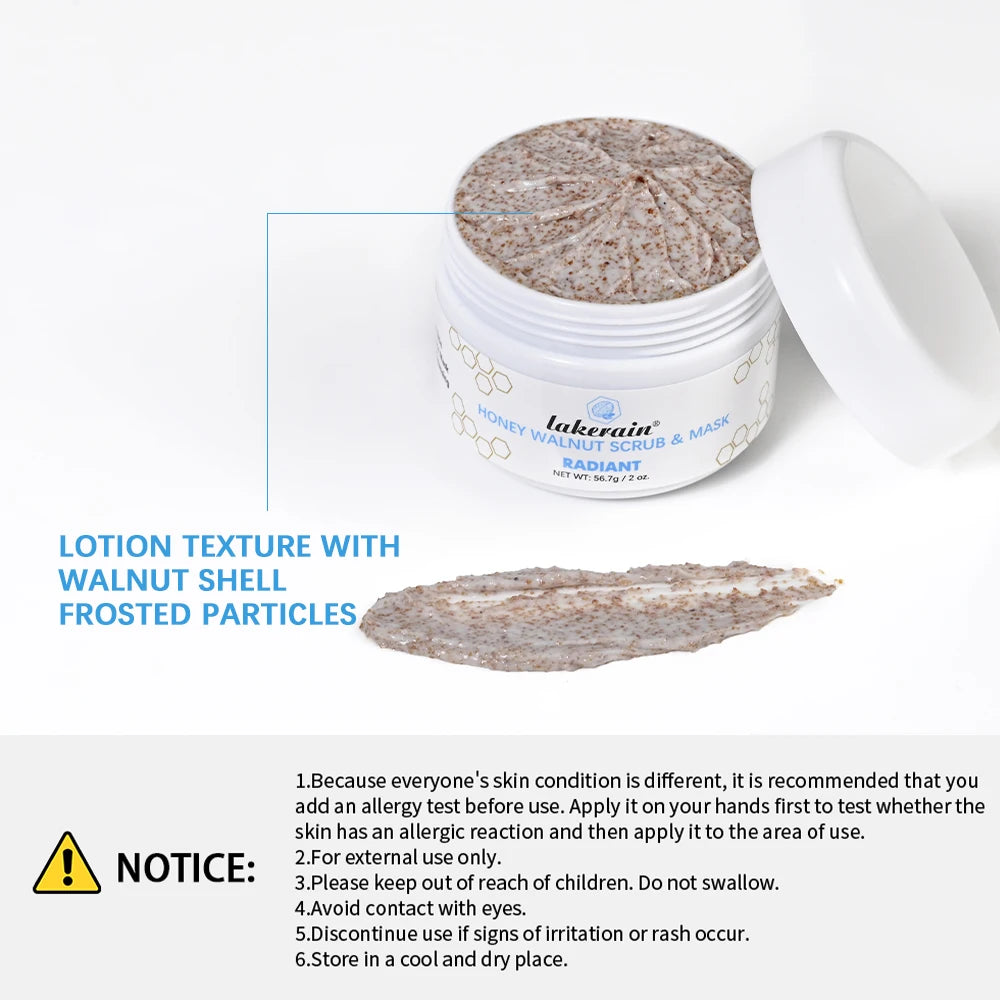Honey Walnut Facial Exfoliating Scrub and Face Mask