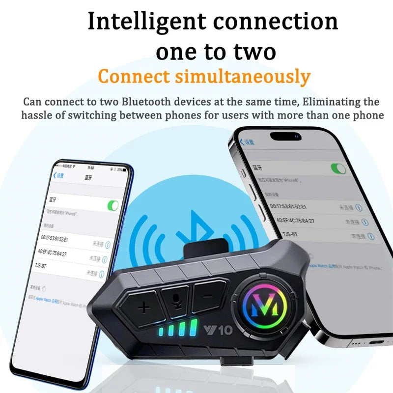 Bluetooth 5.3 Motorcycle Helmet Headset with Voice Control - 3