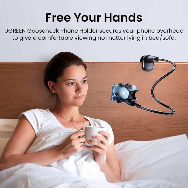 Flexible Gooseneck Phone Holder for Desk and Bed