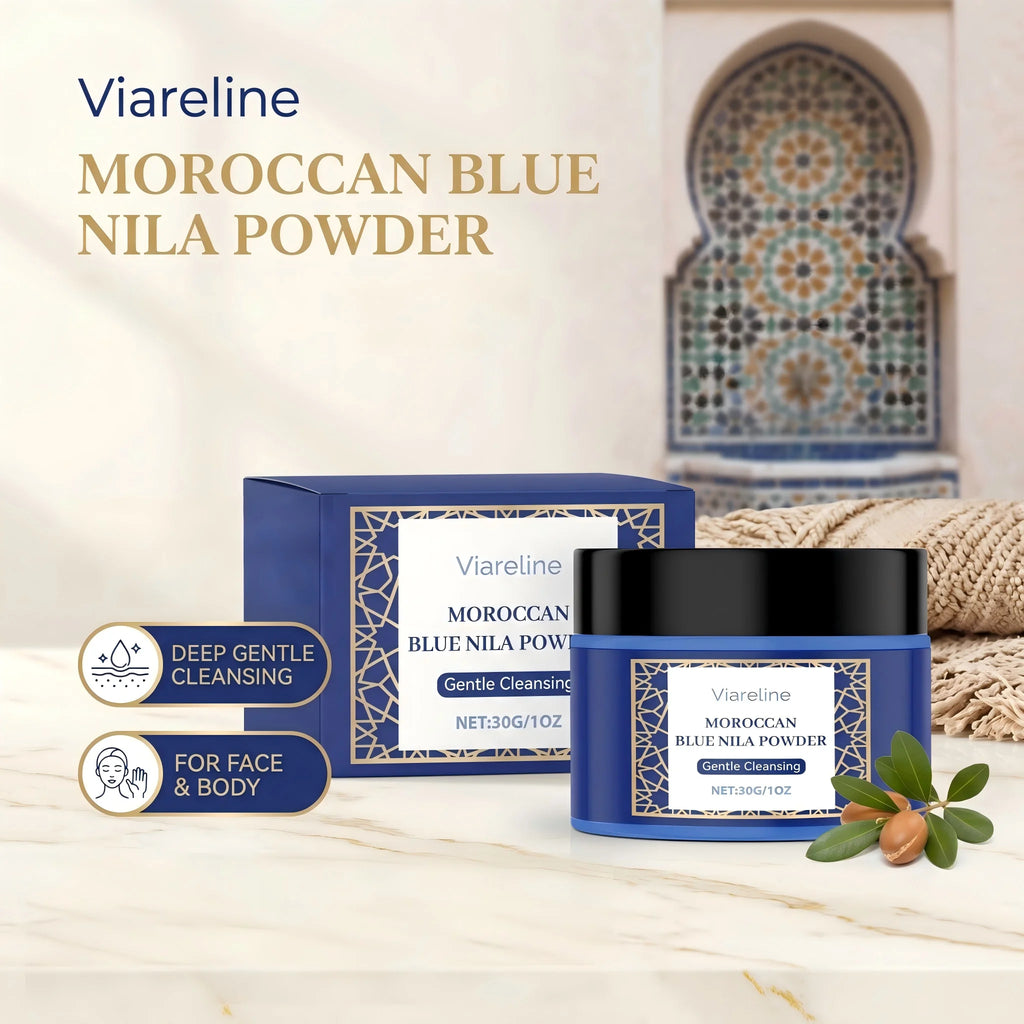 Moroccan Blue Nila Powder for Face Brightening and Cleansing