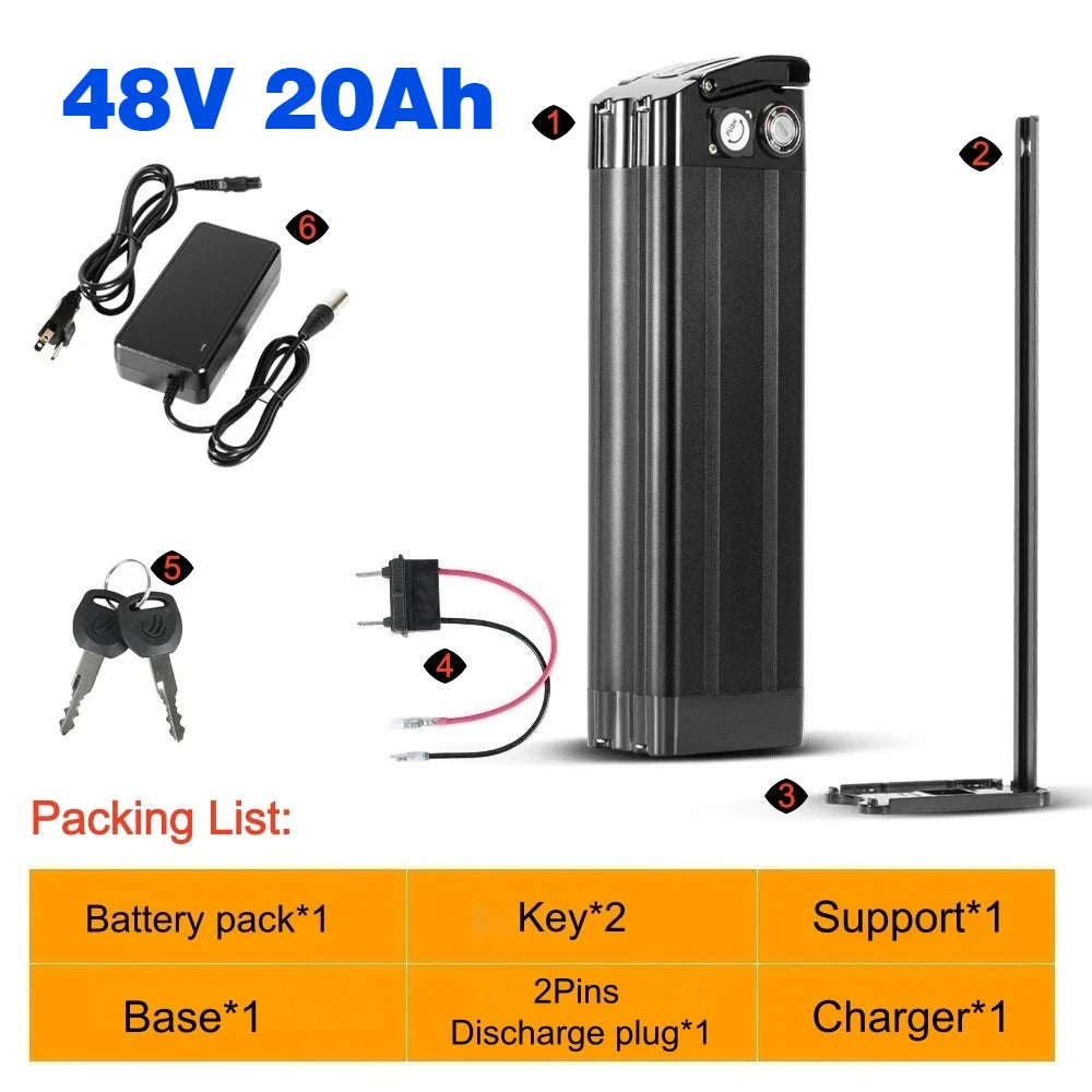 Silverfish E-Bike Lithium Battery Pack for 36V 48V Electric Bicycles