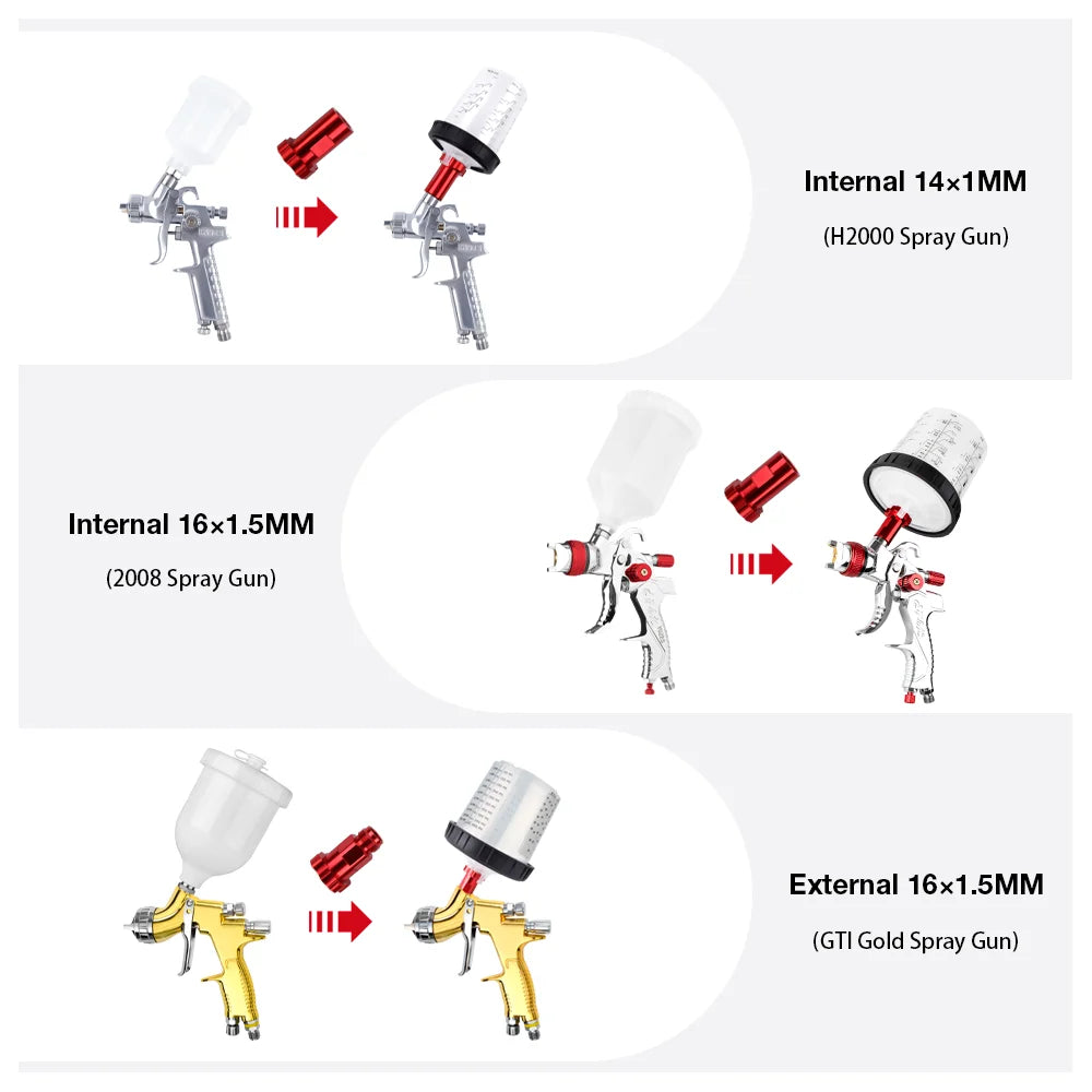 Spray Gun Cup Adapter for HVLP Paint Sprayers