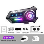X3 Bluetooth 6.0 Motorcycle Helmet Headset with RGB Light and IP67