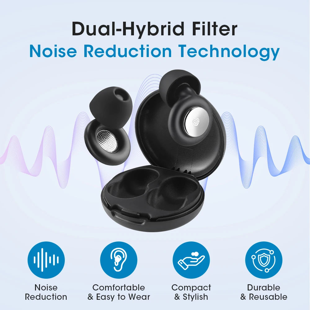 Reusable Noise Cancelling Silicone Ear Plugs for Sleeping