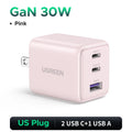 30W GaN Fast Wall Charger with 3 Ports for Smartphones and Tablets