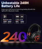 Wireless Gaming Headset with 7.1 Surround Sound and Bluetooth 6.0