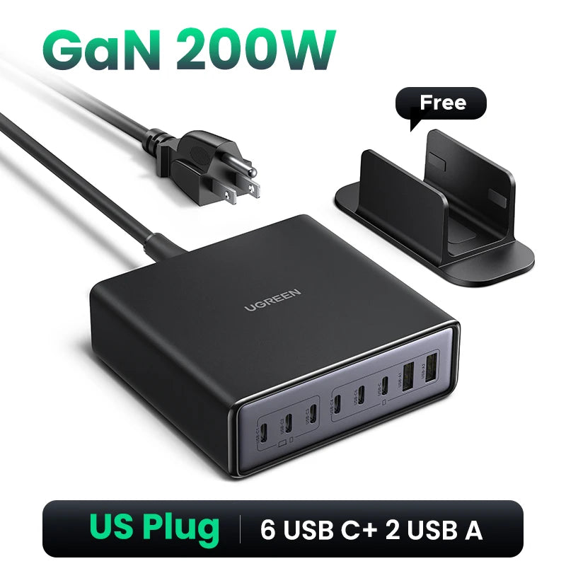 200W GaN Desktop Fast Charging Station for Laptops and Phones - 39