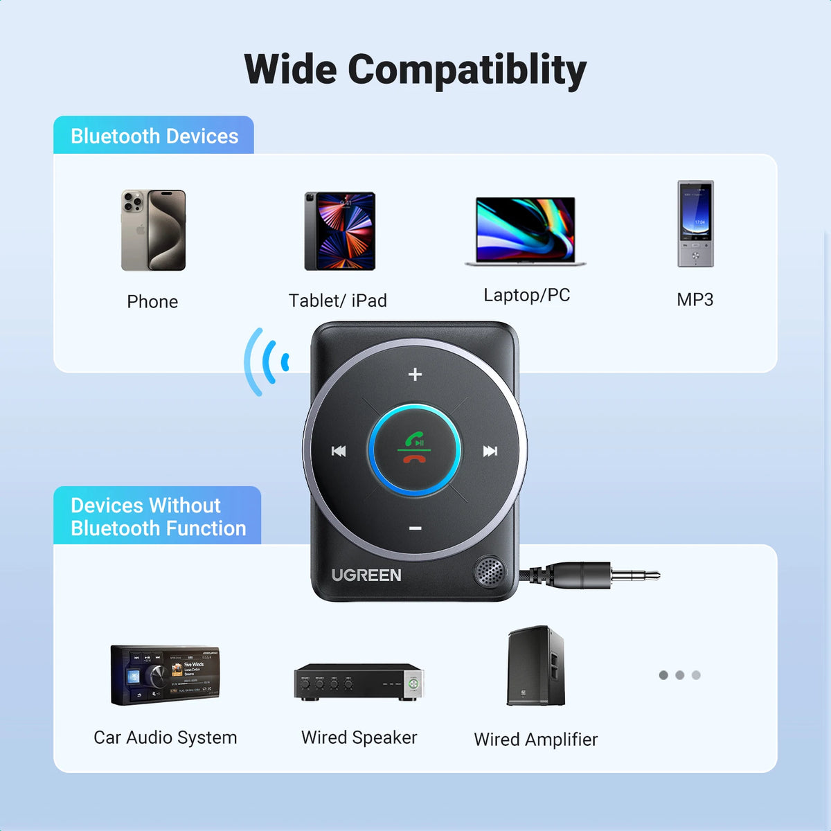 Bluetooth 5.4 Receiver with 3.5mm AUX Adapter