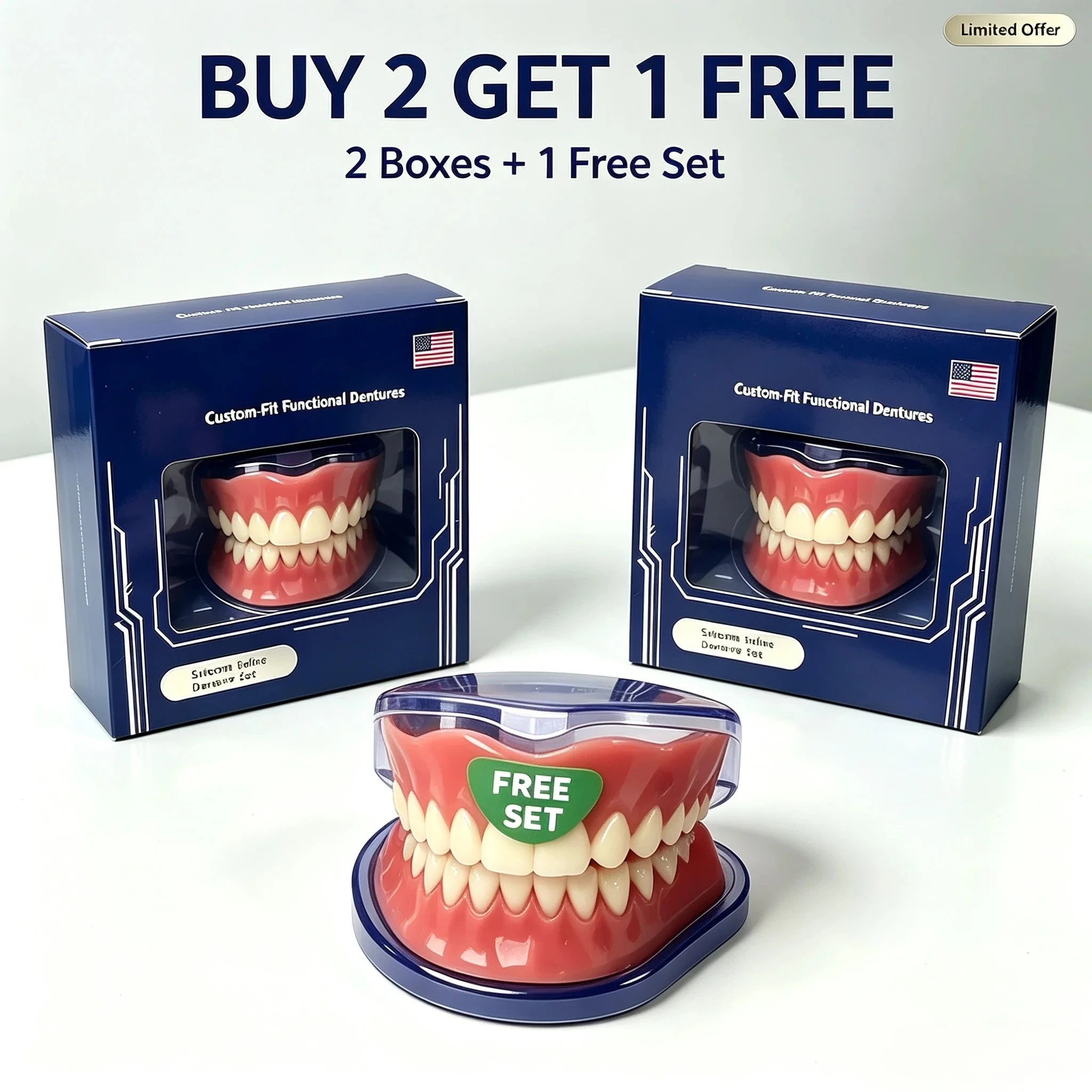 Full-Mouth Silicone Denture Set for Natural Smile - 15