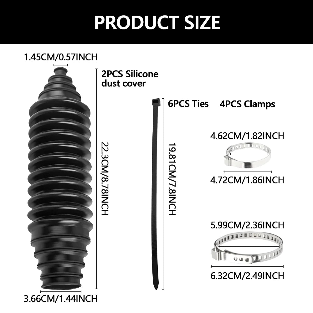 Universal Steering Gear Rack and Pinion Bellow Boot Kit - 2