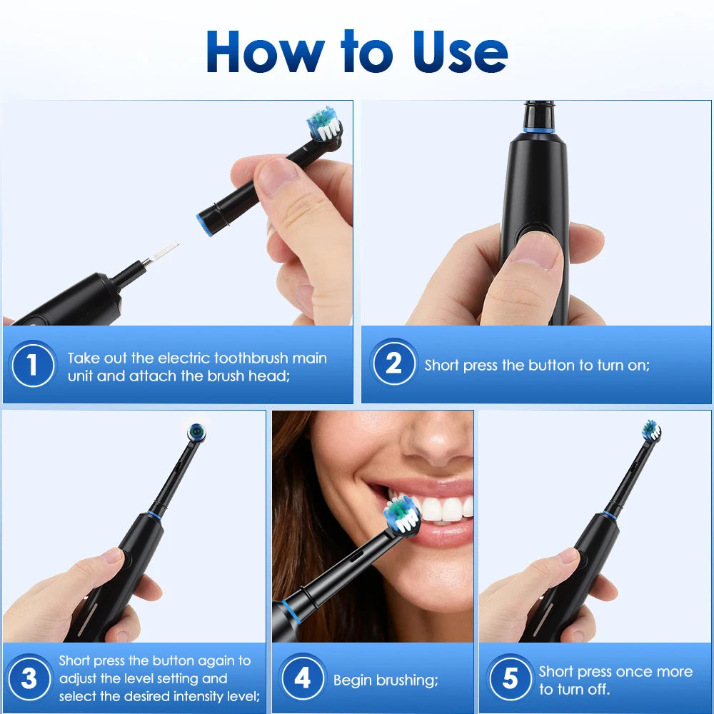 3D Rotating Electric Toothbrush for Adults with 5 Cleaning Modes - 9