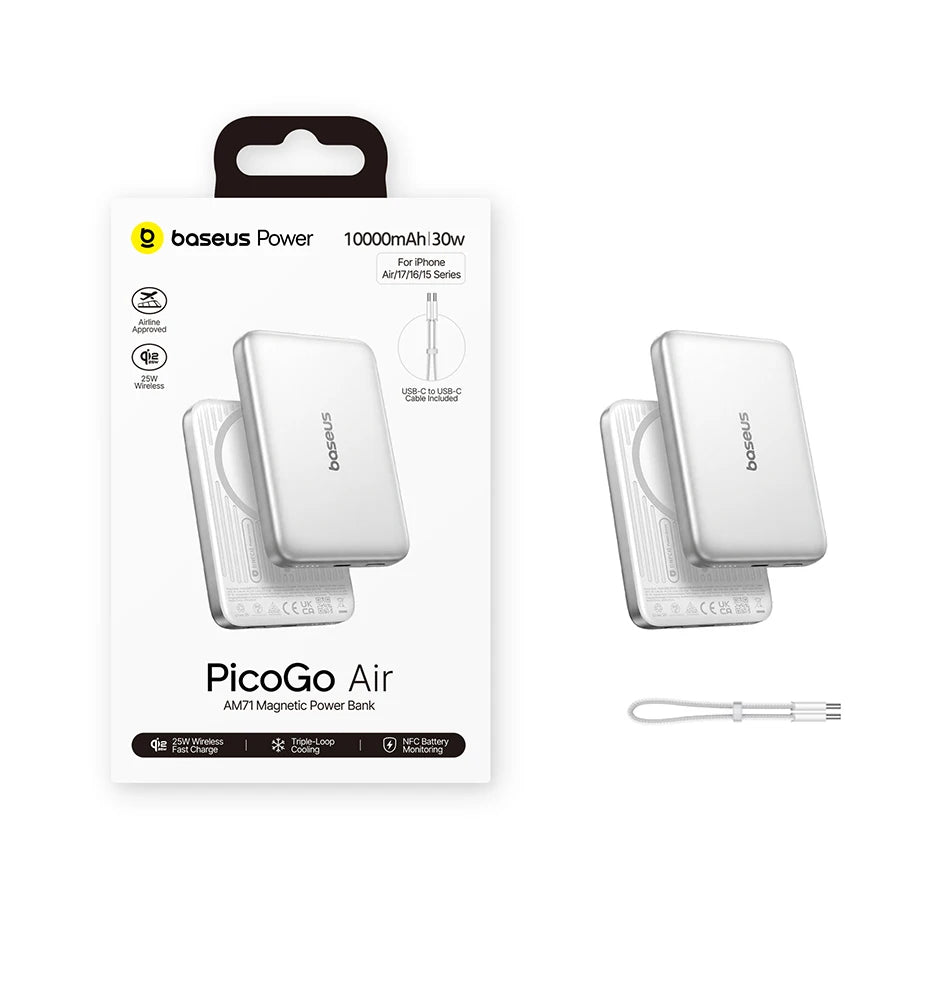 10000mAh Magnetic Wireless Power Bank with 30W Fast Charging