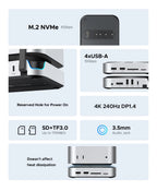 Docking Station for Mac Mini M4 with M.2 SSD Slot and 4K DisplayPort